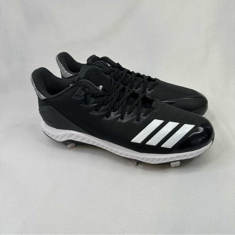 Adidas Men's Icon Bounce Baseball Cleats Black White 13 - Picture 3 of 9